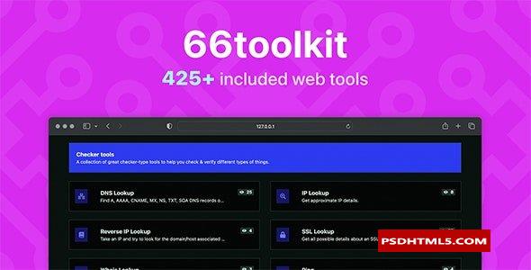 66toolkit v26.0.0-终极Web工具系统（SAAS）-为空；高级脚本、插件和；手机 -尚睿切图网