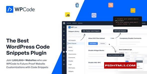 WPCode Pro v2.1.13-最好的WordPress代码段插件；高级脚本、插件和；手机 -尚睿切图网