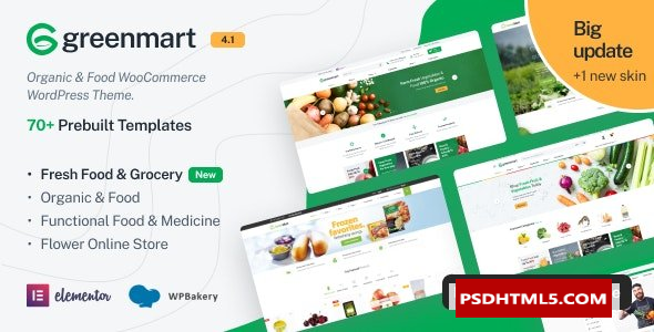 GreenMart v4.1.15-有机和；食品WooCommerce WordPress主题 -尚睿切图网