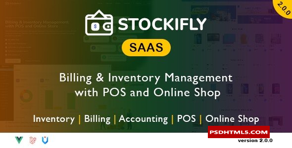 Stockifly SAAS v3.1.2-计费和；POS和网店的库存管理；高级脚本、插件和；手机 -尚睿切图网