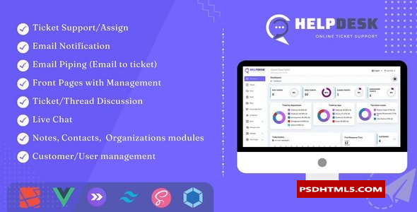 HelpDesk v3.8.4-带网站的在线票务系统-票务支持和管理-为空&raquo；高级脚本、插件和；手机 -尚睿切图网