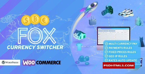 FOX v2.4.2-WooCommerce货币切换器专业版；高级脚本、插件和；手机 -尚睿切图网