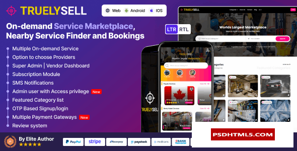 TruelySell v2.3.4-多供应商在线服务预订市场-空；高级脚本、插件和；手机 -尚睿切图网