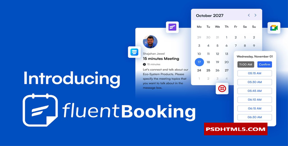 Fluent Booking Pro v1.4.3；高级脚本、插件和；手机 -尚睿切图网