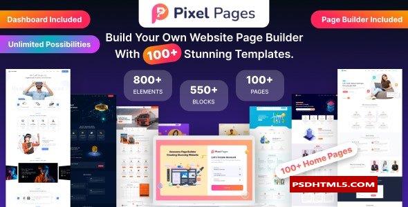 PixelPages v1.0.7-用于HTML模板的SAAS应用程序网站生成器；高级脚本、插件和；手机 -尚睿切图网