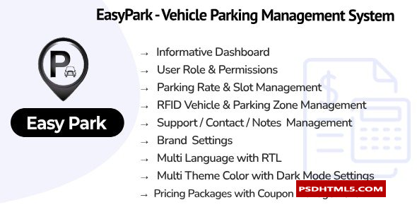 EasyPark SaaS v1.4-停车管理系统；高级脚本、插件和；手机 -尚睿切图网