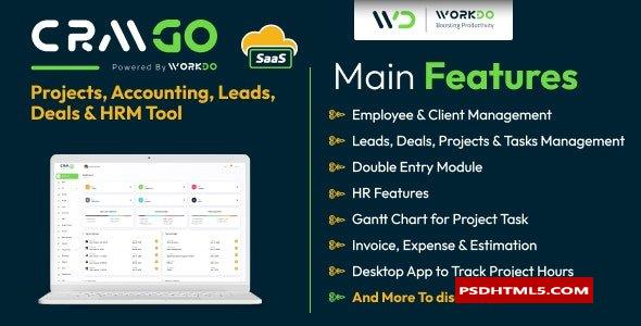 CRMGo SaaS v6.9-项目、会计、潜在客户、交易和；人力资源管理工具-无效；高级脚本、插件和；手机 -尚睿切图网