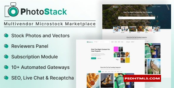 PhotoStack v1.0-多供应商微股票市场；高级脚本、插件和；手机 -尚睿切图网