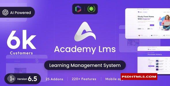 Academy LMS v6.5-学习管理系统-无效；高级脚本、插件和；手机 -尚睿切图网