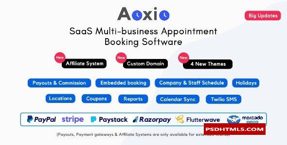 Aoxio v2.2-SaaS多业务服务预订软件-空；高级脚本、插件和；手机 -尚睿切图网