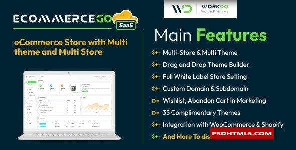 eCommerceGo SaaS v4.4-具有多主题和多商店的电子商务商店-为空；高级脚本、插件和；手机 -尚睿切图网