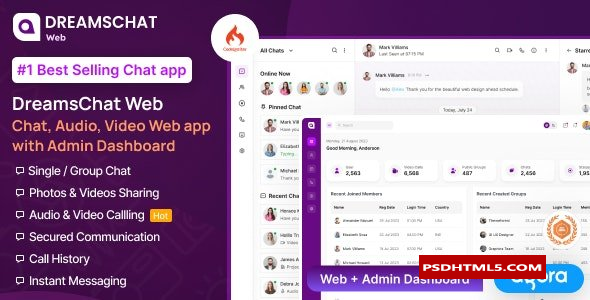 DreamsChat网络-聊天、音频、视频网络应用程序，带管理仪表板-2024年3月4日&raquo；高级脚本、插件和；手机 -尚睿切图网