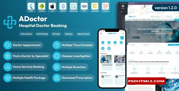 ADoctor v1.3.0-医院医生预约安卓和iOS应用程序-已空；高级脚本、插件和；手机 -尚睿切图网