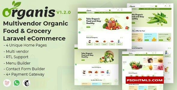 Organis v1.2.1-多供应商有机食品；杂货Laravel电子商务；高级脚本、插件和；手机 -尚睿切图网