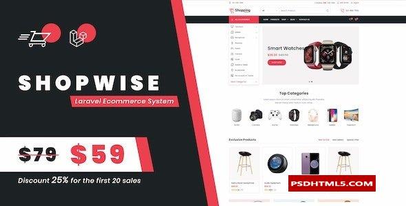 Shopwise v1.39.1-Laravel电子商务多语言系统-null；高级脚本、插件和；手机 -尚睿切图网