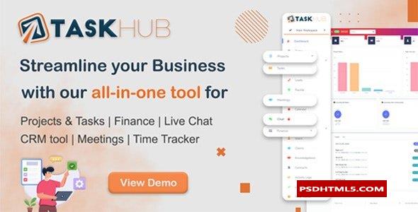 Taskhub v3.0.2-项目管理、财务、CRM工具；高级脚本、插件和；手机 -尚睿切图网