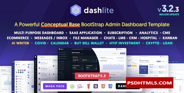 DashLite v3.2.3-Bootstrap响应式管理仪表板模板 -尚睿切图网