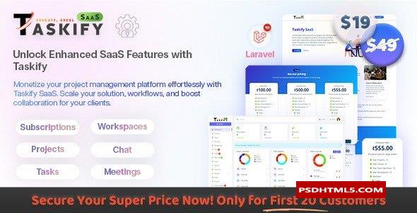 Taskify SaaS v1.0.0-Laravel中的项目管理系统；高级脚本、插件和；手机 -尚睿切图网