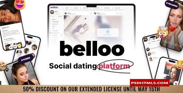 Belloo v4.4.4.2-完整的社交约会软件-空；高级脚本、插件和；手机 -尚睿切图网