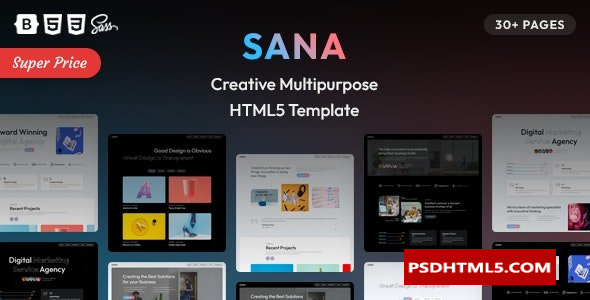 Sana-创意多用途HTML5模板 -尚睿切图网