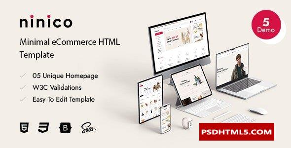 Ninico-最小电子商务HTML5模板 -尚睿切图网