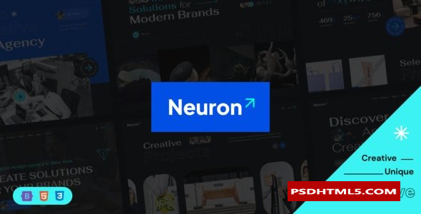 Neuron v2.0.0–创意数字代理HTML Bootstrap 5模板 -尚睿切图网