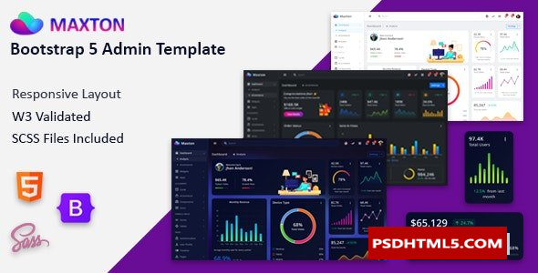 Maxton-Bootstrap 5管理仪表板模板 -尚睿切图网