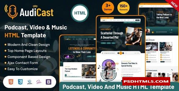 Audicast-播客、视频和；音乐HTML模板 -尚睿切图网