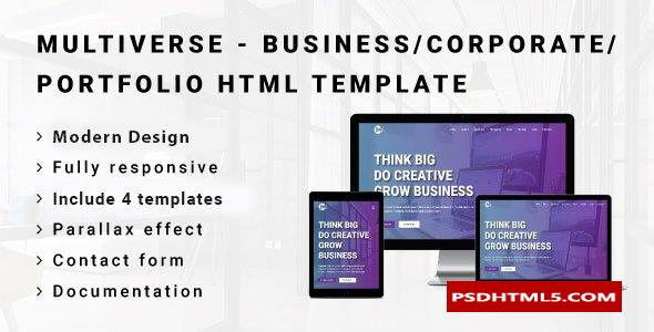 MULTIVERSE-多用途商业/企业/投资组合HTML模板 -尚睿切图网