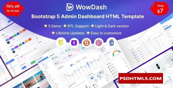 WowDash-Bootstrap 5管理仪表板HTML模板多用途 -尚睿切图网