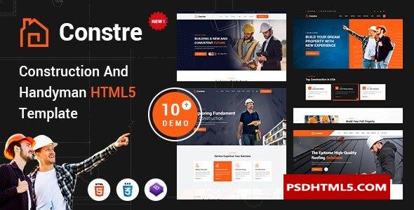 Constre–建筑和杂工HTML5模板 -尚睿切图网