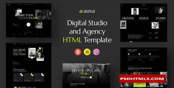 Auxa-数字工作室和代理HTML模板 -尚睿切图网