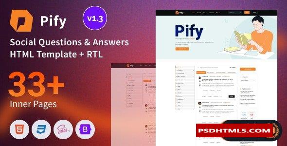 Pify v1.3-社会问题和；Bootstrap 5模板答案 -尚睿切图网