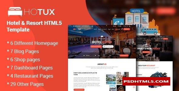 Hotux-酒店和；度假村HTML5模板 -尚睿切图网