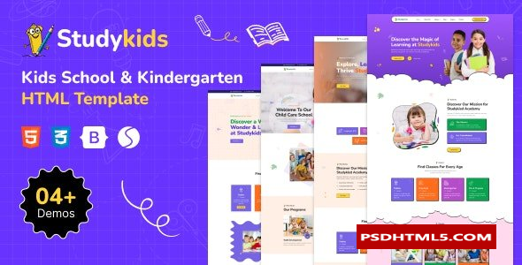 Studykids-幼儿园学校HTML模板 -尚睿切图网