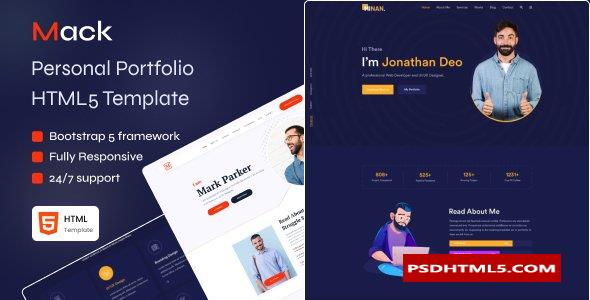 Mack-个人投资组合；商业HTML5模板 -尚睿切图网