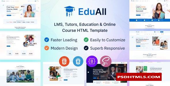 EduAll-教育导师LMS&；在线课程模板多用途 -尚睿切图网