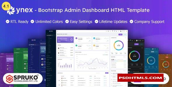 Ynex v1.0-Bootstrap管理仪表板HTML模板 -尚睿切图网