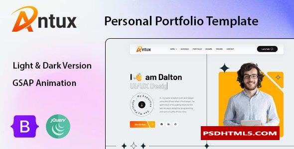 Antux-个人作品集HTML模板 -尚睿切图网
