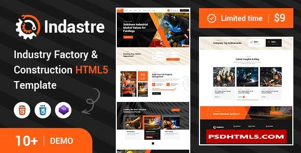 Indastre – Industry Factory and Construction HTML5 Template