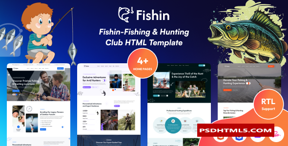 FIshin-钓鱼和；狩猎俱乐部HTML模板 -尚睿切图网