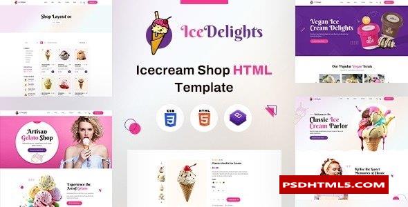 IceDelights-冰淇淋店HTML模板 -尚睿切图网