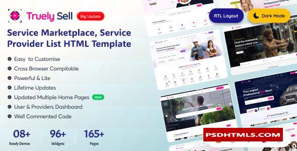 Truelysell v2.6.4-服务市场，服务提供商列表模板（HTML Angular，Laravel，Vue，React） -尚睿切图网