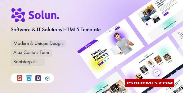 Solun–软件和；IT解决方案HTML5模板 -尚睿切图网