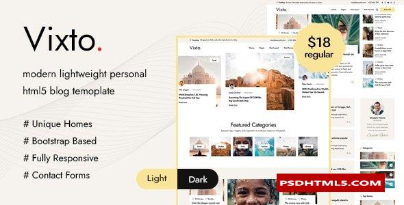 Vixto - Personal Blog HTML Template