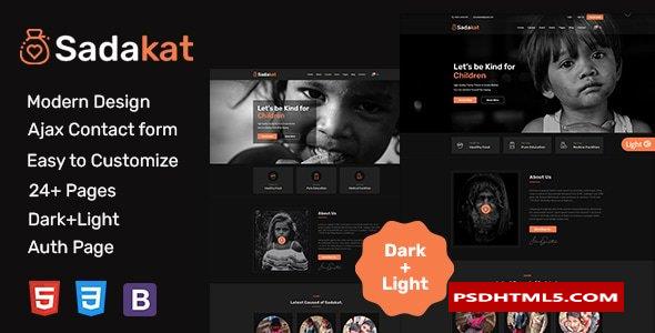 Sadakat - Charity Nonprofit HTML 5 Template