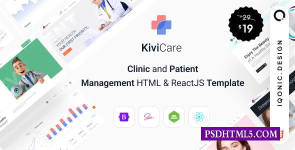 KiviCare（TM）v1.4.1-临床和患者管理HTML和；ReactJS模板 -尚睿切图网