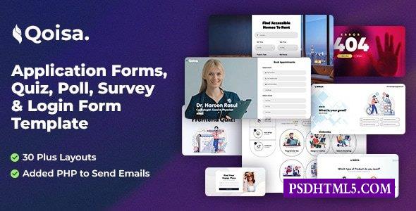 Qoisa-申请表、测验、投票、调查和；登录表单模板-尚睿切图网