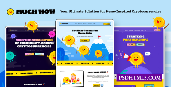 MuchWow-Meme代币ICO和加密HTML模板-尚睿切图网