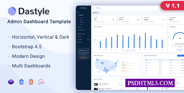 Dastyle v1.1-管理和；仪表板模板-尚睿切图网
